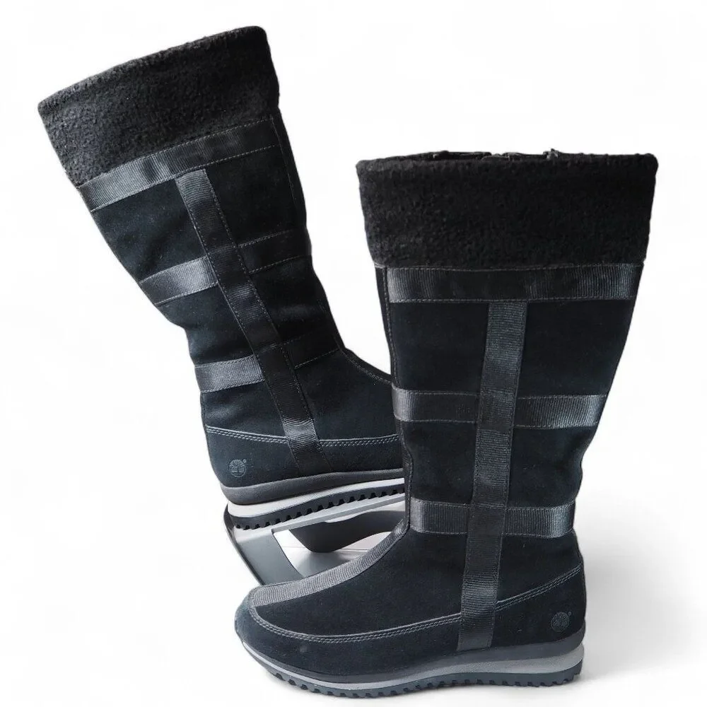 Timberland Tall Suede Vintage‎ Winter Boots Black 64691 Women's 9.5M